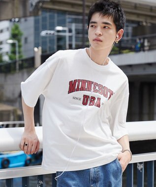 WEGO 【ユニセックス着用ITEM】カレッジロゴプリントT（SS） ホワイト