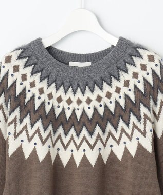 自由区 S フェアアイル ニット グレー系