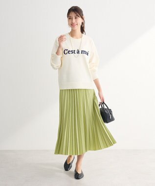 Green Parks さがら刺繍ロゴニットプルオーバー Off White