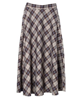 Green Parks ・Ｐｅｔｉｔ　Ｆｌｅｕｒ　バイヤスチェックフレアスカート Brown