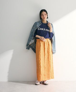 Green Parks さがら刺繍ロゴニットプルオーバー Navy