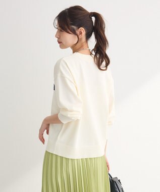 Green Parks さがら刺繍ロゴニットプルオーバー Off White