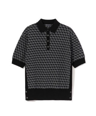 ZERO HALLIBURTON 【セットアップ可能】 モノグラム柄 ニットポロシャツ ZHG-W5A4d 85139 ブラック
