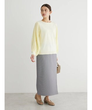 Green Parks プリーツ袖ニットプルオーバー Yellow