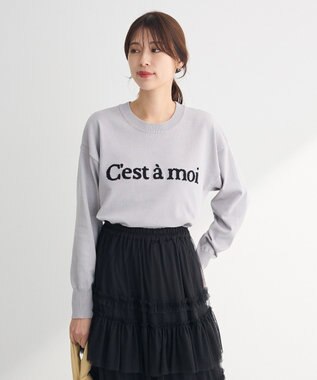 Green Parks さがら刺繍ロゴニットプルオーバー Gray