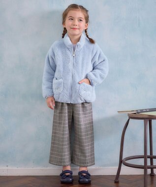 ANY KIDS ネコポケットボアブルゾン サックスブルー