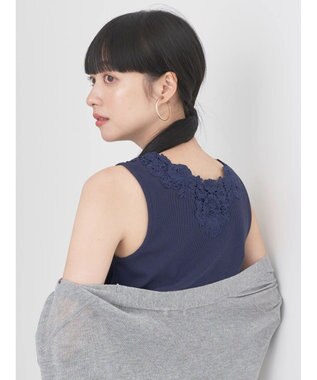 earth music&ecology バックレースタンクトップ Navy