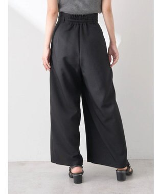 earth music&ecology ベルト付きワイドパンツ Black