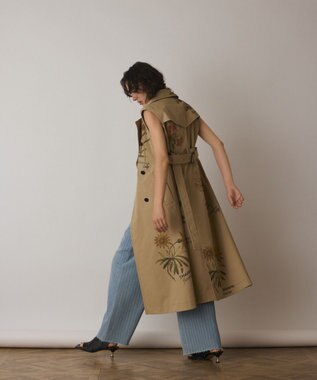 GRACE CONTINENTAL プリントトレンチワンピース ベージュ