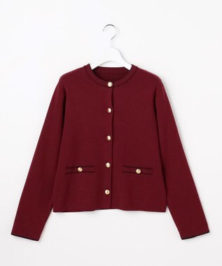 ANY SIS L CICA加工 ニット ジャケット ボルドー