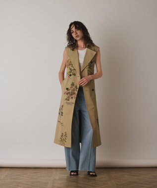 GRACE CONTINENTAL プリントトレンチワンピース ベージュ