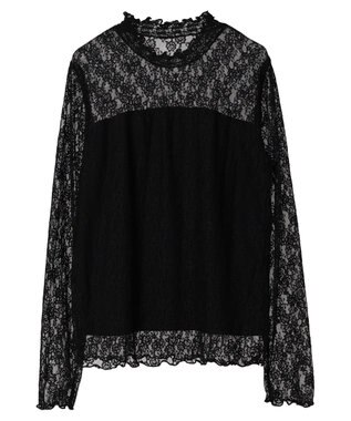 earth music&ecology レースドッキングプルオーバー Black