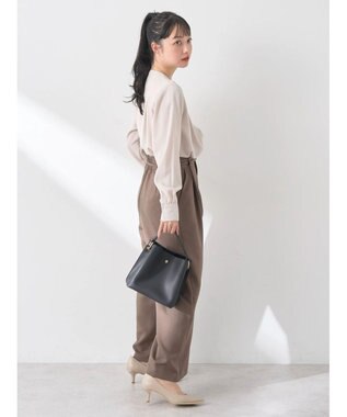 earth music&ecology ベルト付きワイドパンツ Brown