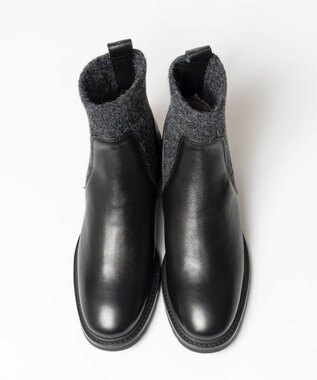 BONTRE 【UNISA/ウニサ】リブニットショートブーツ ブラック