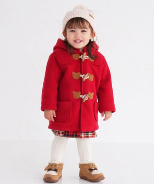 MIKI HOUSE HOT BISCUITS 【80-120cm】 フリースボンディング ダッフルコート 赤