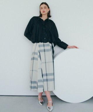 YECCA VECCA 撥水メモリーフレアスカート Light Beige