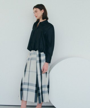 YECCA VECCA 撥水メモリーフレアスカート Light Beige