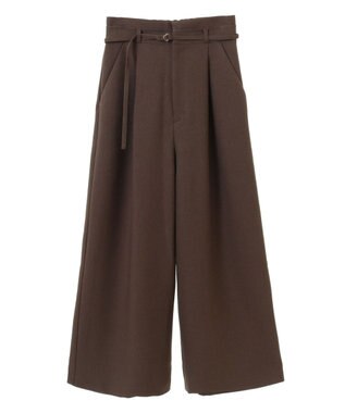 earth music&ecology ベルト付きワイドパンツ Brown