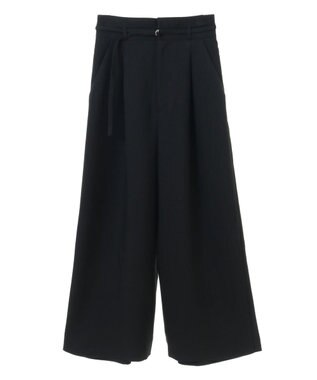 earth music&ecology ベルト付きワイドパンツ Black