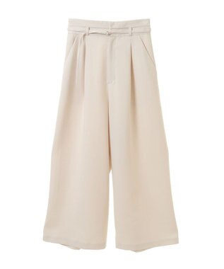 earth music&ecology ベルト付きワイドパンツ Light Beige