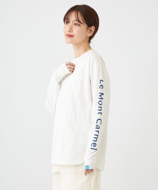 SHARE PARK LADIES 【UNISEX】吸水速乾 ショルダーロゴロングスリーブTシャツ（S・Mサイズ） ホワイト