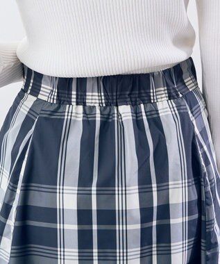 YECCA VECCA 撥水メモリーフレアスカート Navy