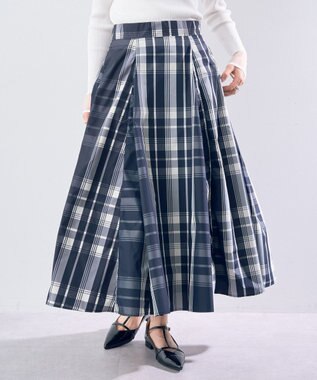 YECCA VECCA 撥水メモリーフレアスカート Navy