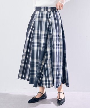 YECCA VECCA 撥水メモリーフレアスカート Navy