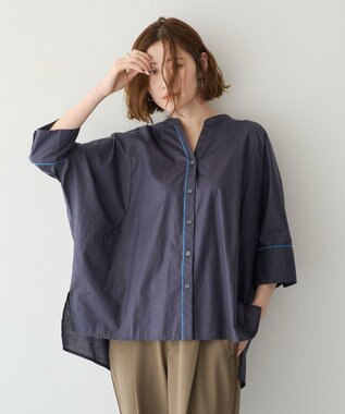 YECCA VECCA ペーパータッチドルマンシャツ Navy