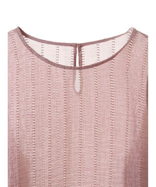 earth music&ecology キャンディースリーブシアーブラウス Dark Pink