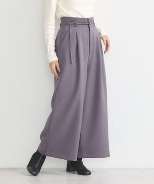 earth music&ecology ベルト付きワイドパンツ Gray