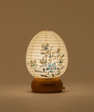 ちょうちん堂 【あかり道】〈手書絵付〉薄藍桔梗 ちょうちん ライト ホワイト