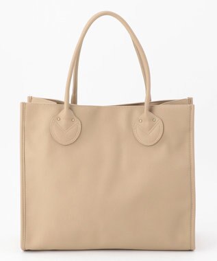 UNBILLION cachecache 丸手根革スクエアトートバッグ ベージュ