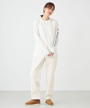 SHARE PARK LADIES 【UNISEX】吸水速乾 ショルダーロゴロングスリーブTシャツ（S・Mサイズ） ホワイト