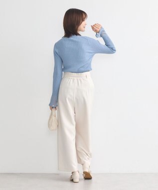 earth music&ecology ベルト付きワイドパンツ Light Beige