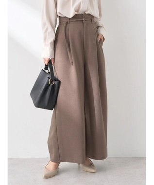 earth music&ecology ベルト付きワイドパンツ Brown