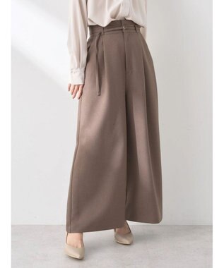 earth music&ecology ベルト付きワイドパンツ Brown