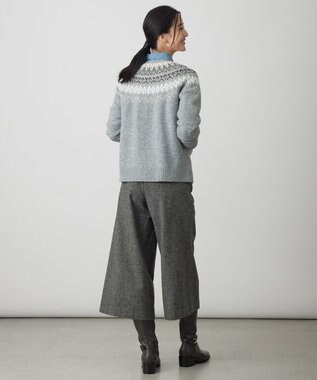 J.PRESS LADIES FAIR ISLE ラウンドネック ニット グレー系