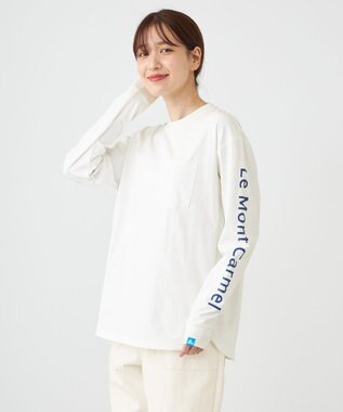 SHARE PARK LADIES 【UNISEX】吸水速乾 ショルダーロゴロングスリーブTシャツ（S・Mサイズ） ホワイト