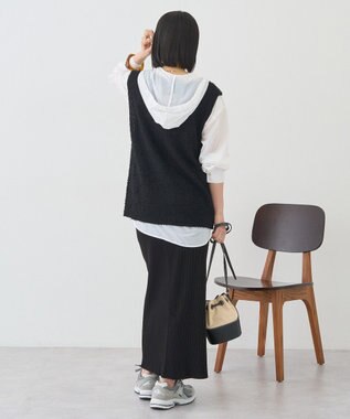 AMERICAN HOLIC ダブルZIPシャギーニットベスト Black