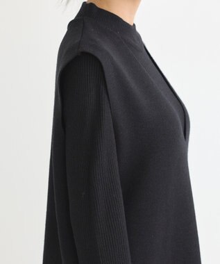 earth music&ecology Ｓｅｔ２点ハイネックプルオーバー＋ニットワンピース Black