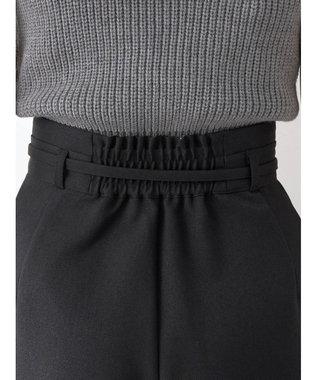 earth music&ecology ベルト付きワイドパンツ Black