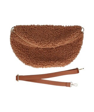 INTER-CHAUSSURES 【ANDREA CARDONE】レザーストラップボアショルダーバッグ ライトブラウン雑材