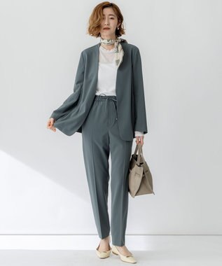 23区 S 【セットアップ対応/洗える】2WAYストレッチツイル ドロスト パンツ モスグリーン系