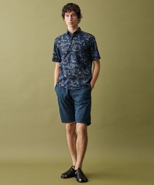 JOSEPH ABBOUD 【イタリア素材】アドベンチャープリント 半袖シャツ ネイビー系6