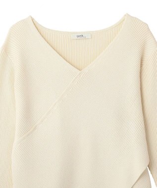 earth music&ecology クロスニットプルオーバー Ivory