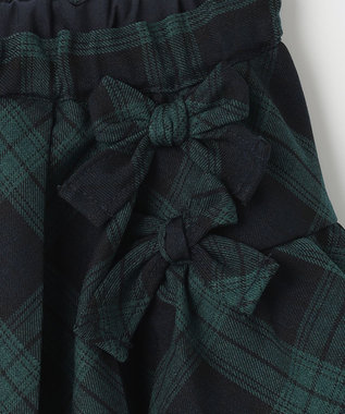 ANY KIDS チェックプリーツスカート グリーン系チェック