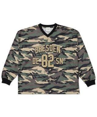 WEGO 【ユニセックス着用ITEM/MLサイズ展開】カモフラナンバリングホッケーT（LS） カーキ