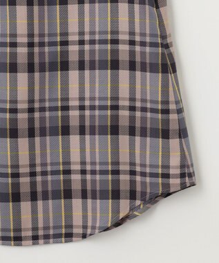 組曲 【リボンタイ付き】シアーツイルチェック ブラウス パープル系3