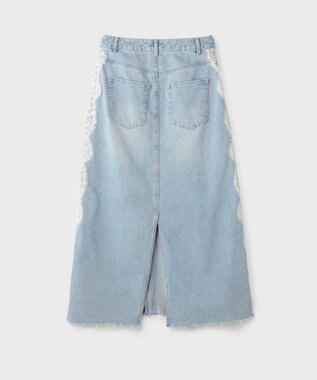 GRACE CONTINENTAL サイドレースデニムスカート ブルー